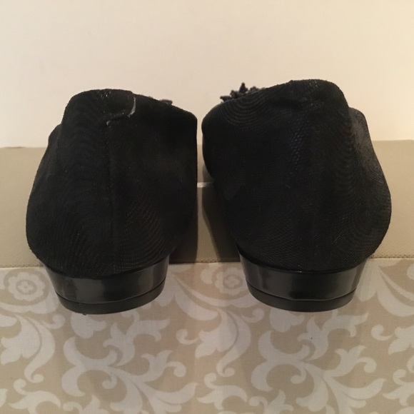 Alex Marie Meghann black leather ballet flats bead embellishments / NEW - Picture 7 of 9